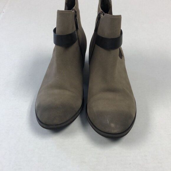 BP Leather Block Heel Ankle Boot Bootie Women's Size 7.5 Taupe Shoe Shootie NEW - Picture 6 of 12